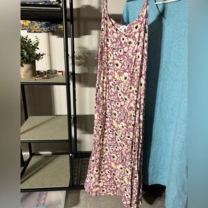 dip Floral Midi Dress - Pink and White